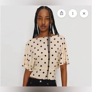 REFORMATION AVERY POLKA DOT TOP